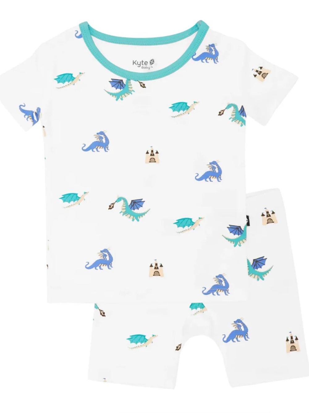Kyte Baby Toddler Short Sleeve Pajama Set in Dragon Print